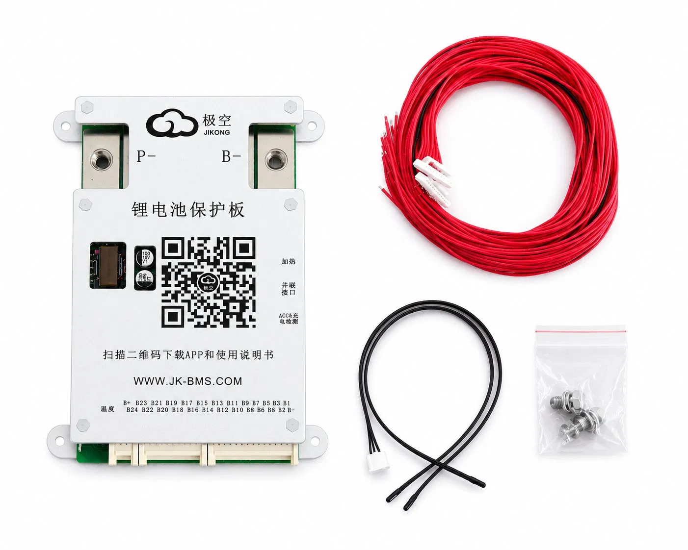 Jk-Bd6a24s10p Bluetooth Smart 0.6A Monitor para Seguridad y Voltaje de Celdas Balanceado 100A BMS
