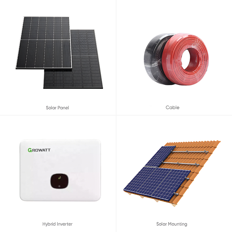 10kw 5kw Sistema de Almacenamiento de Energía Solar en el Hogar en la Red Todo en Uno Sistema Solar Conjunto Completo para Respaldo de Energía Residencial