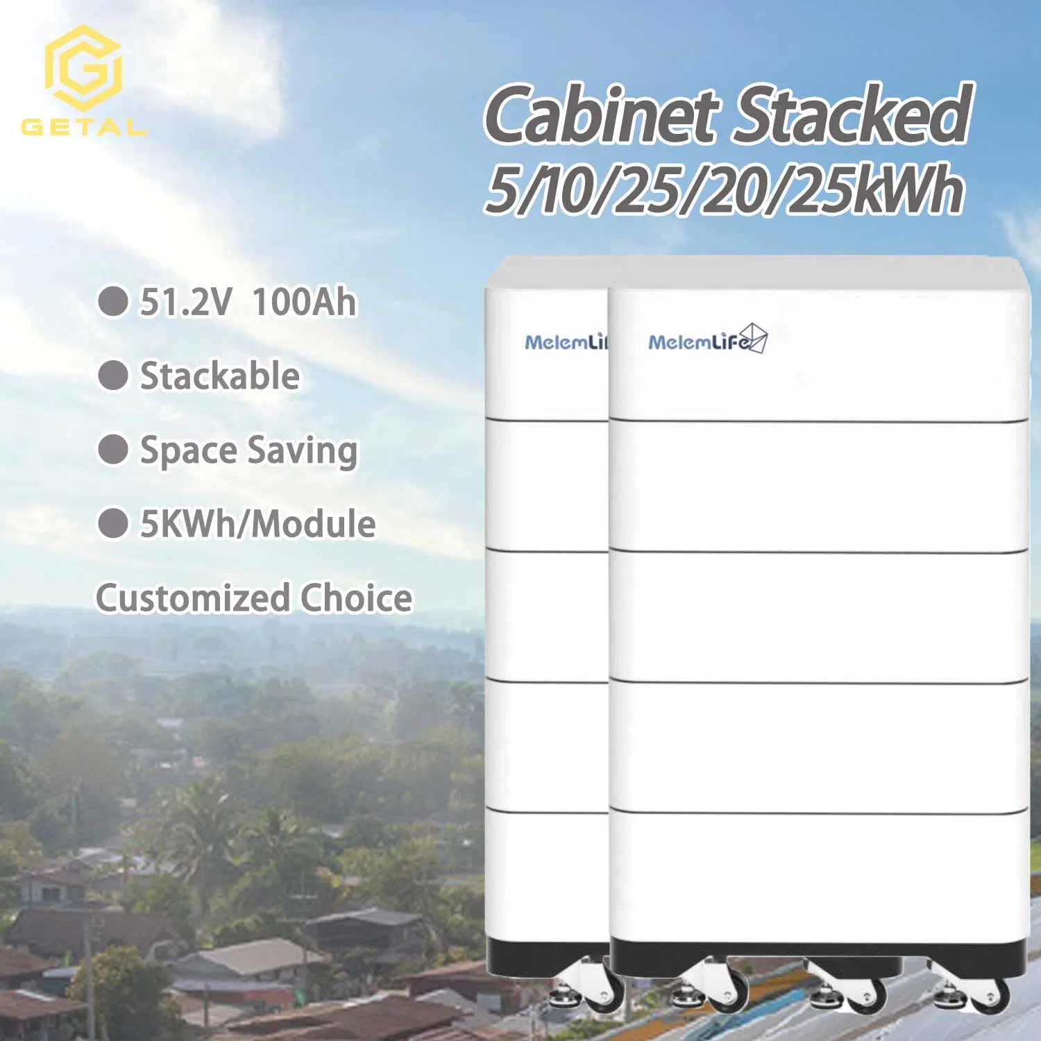 Batería de almacenamiento de energía doméstica solar renovable 5kwh/Module