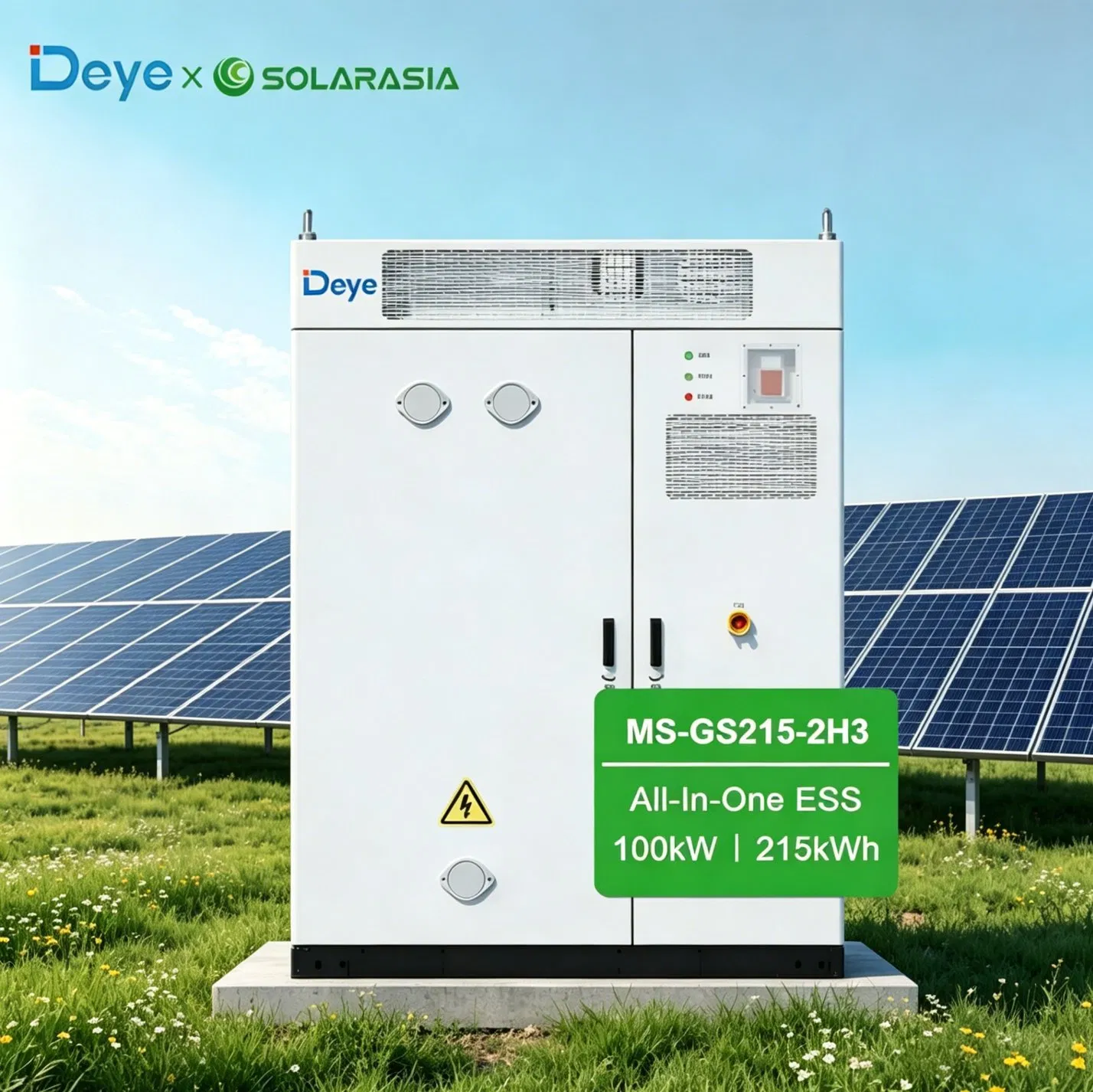 Sistema de Almacenamiento de Baterías de Litio Deye Todo en Uno Ess Gabinete 100kw 215kwh Celdas de Batería LFP Baterías Solares de Litio Precio