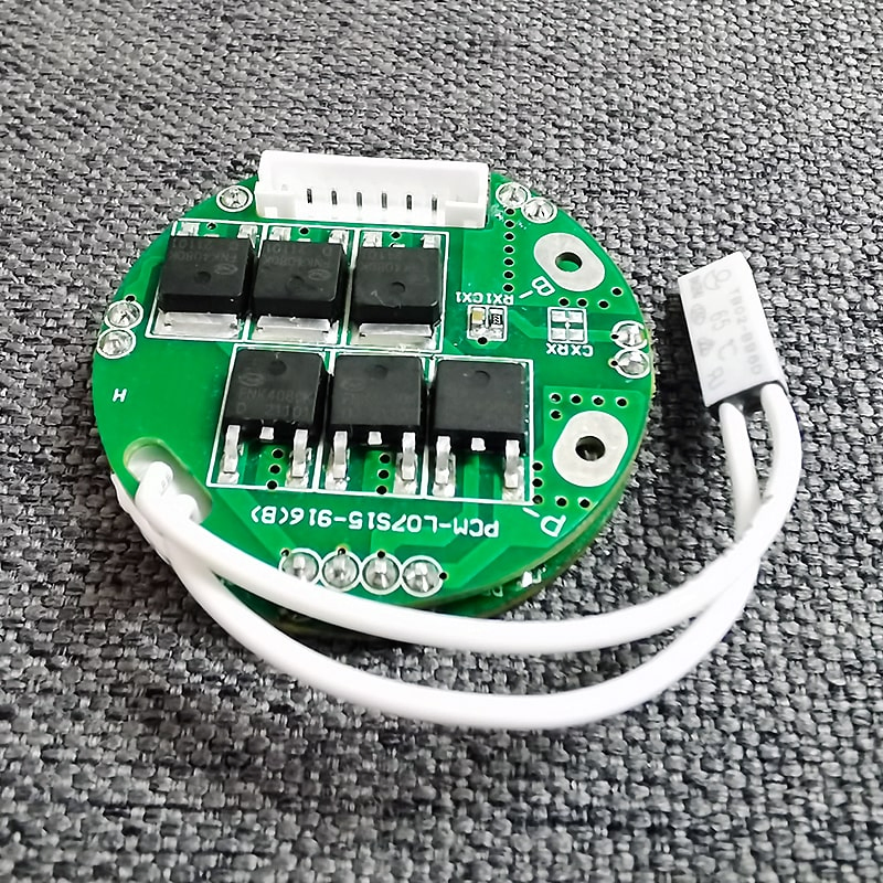 3s 4s 5s 6s 7s 15A BMS PCM Circular para 24V 25.2V 25.9V Batería de Li-ion/Litio/Li-Polímero 21V 22.4V LiFePO4 Tamaño del Paquete &Phi; 40mm PCM-L07s15-916 (B)
