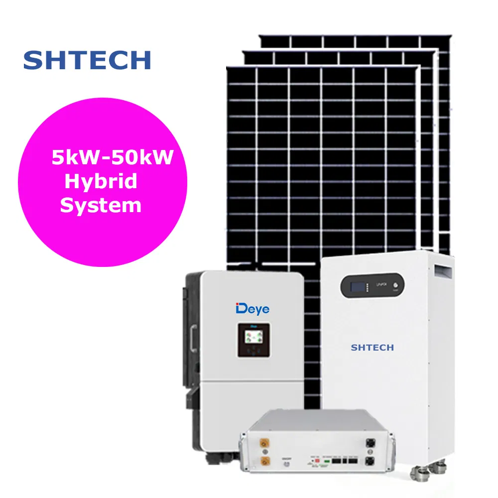 Conjunto Completo de Almacenamiento de Energía Solar Híbrido Tipo N Topcon 1 con Batería de Litio LiFePO4 Fase para Sistema Residencial en el Hogar 5kw 10kw 50kw 3