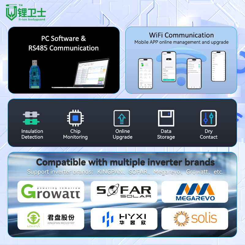 Lws 50-400s Sistema de Gestión de Baterías BMS Almacenamiento de Energía en el Hogar Inteligente Litio BMS de Alto Voltaje con Uart/RS485/Can/Bt