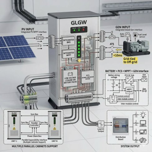 Sistema de Almacenamiento de Energía Todo en Uno 100kwh 120kwh IP54 Almacenamiento de Energía Solar