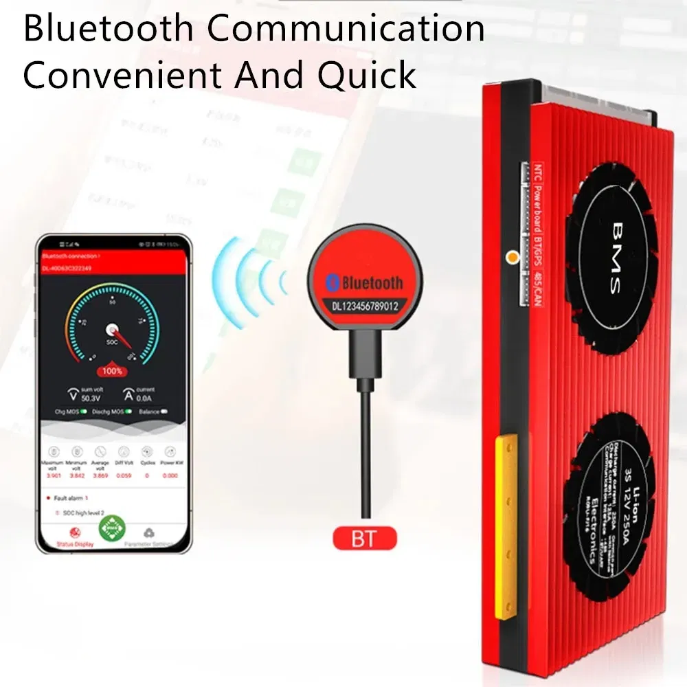 Sistema de Gestión de Baterías BMS de Alta Calidad Uli 48V LiFePO4 Paquete de Baterías para Almacenamiento Solar 24V 100A 4s 7s 8s 12V