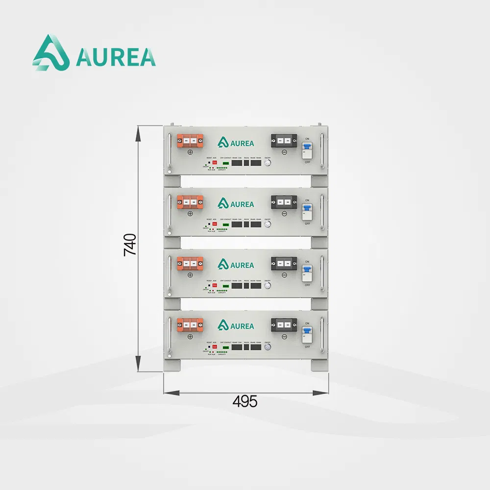Batería de Almacenamiento de Energía Aurea ODM OEM Montada en Rack 51.2V 100ah 200ah 314ah LiFePO4 Paquetes de Baterías de Iones de Litio para Sistema Solar Híbrido