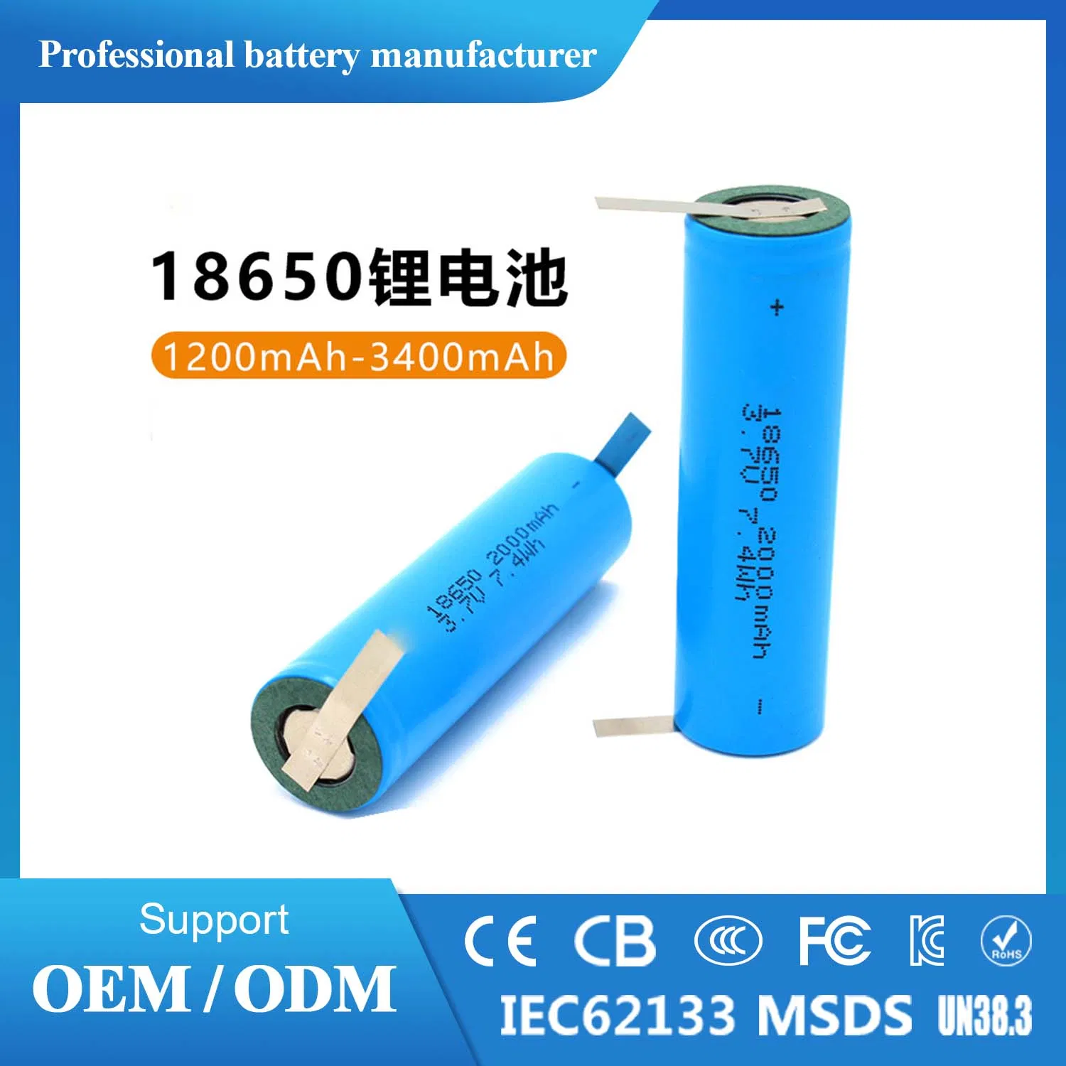 Batería recargable personalizable 18650/21700/32140/40140 LiFePO4 con BMS para almacenamiento solar y vehículos eléctricos 3.2V 100ah-200ah
