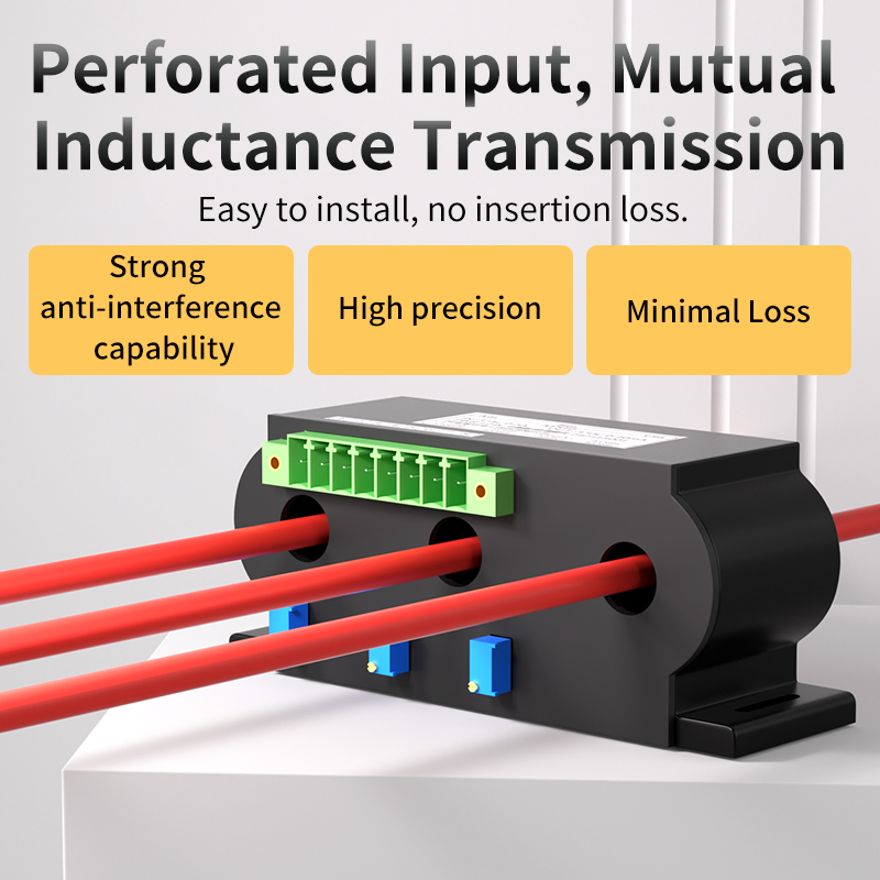Transductor de corriente trifásico sensor de corriente de efecto Hall transformador 4 20mA transmisor de bucle de corriente CA RS485 0-10V IoT