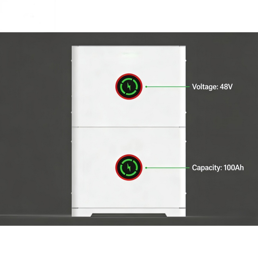 Batería de Almacenamiento de Energía Montada en la Pared del Hogar - 5.12 Kwh, 48V, 100ah, Gestión Inteligente de BMS