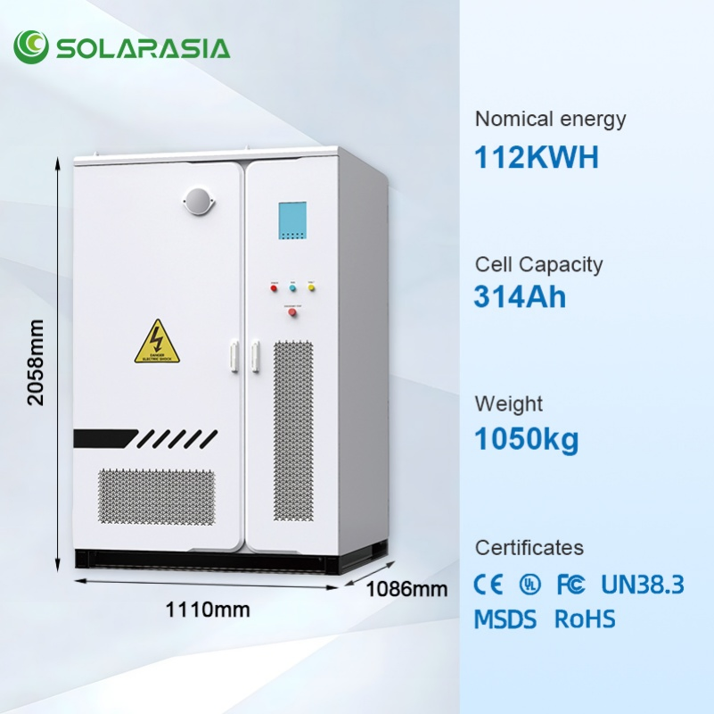 Batería de Almacenamiento Solar Ess Bess 112kwh 241kwh 261kwh Gabinetes de Almacenamiento de Baterías de Litio 314ah Sistema de Almacenamiento de Energía de Baterías Bess