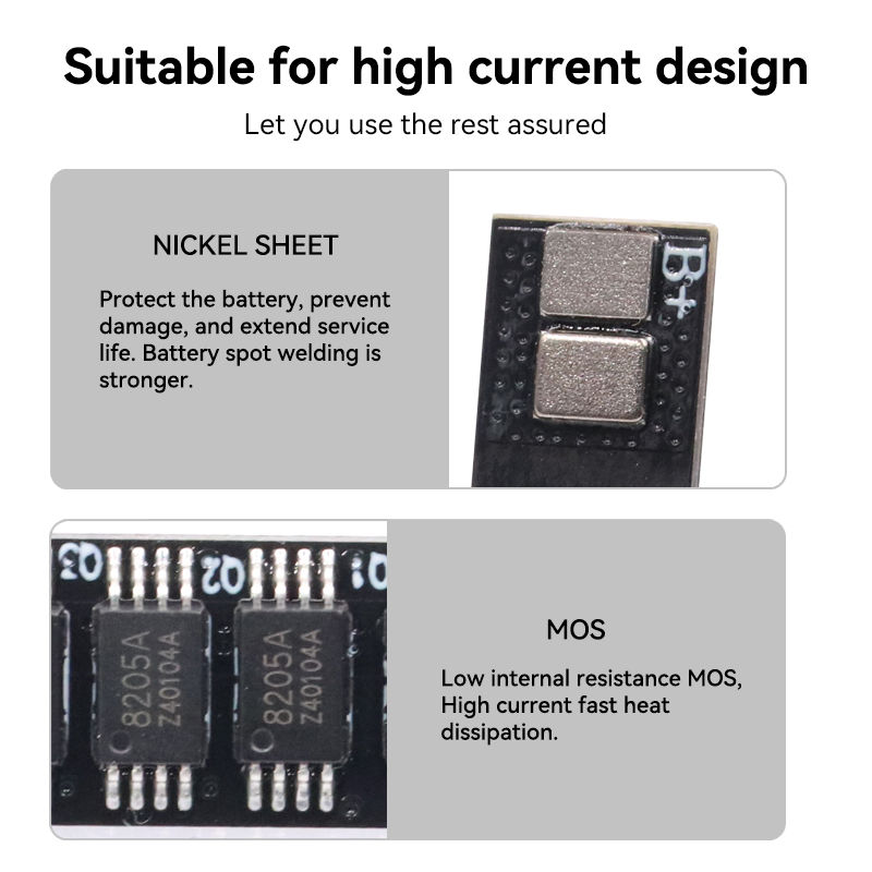 Sistema de Gestión de Baterías 1s 6A 8A Placa de Protección de Batería Li-ion BMS 3.7V 1s 8A BMS LiFePO4
