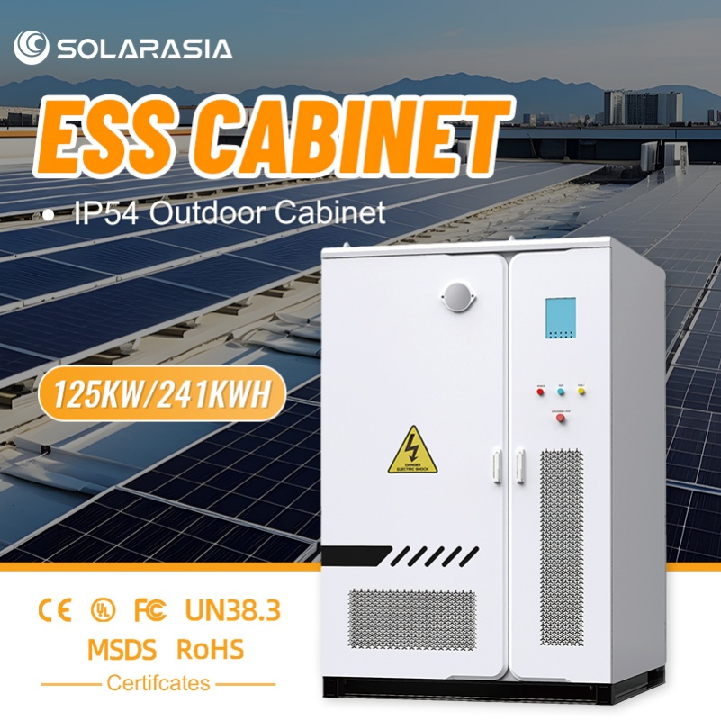 Batería de Almacenamiento Solar Ess Bess 112kwh 241kwh 261kwh Gabinetes de Almacenamiento de Baterías de Litio 314ah Sistema de Almacenamiento de Energía de Baterías Bess