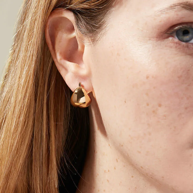الفولاذ المقاوم للصدأ نسائي Earrings/18K مطلي بالذهب