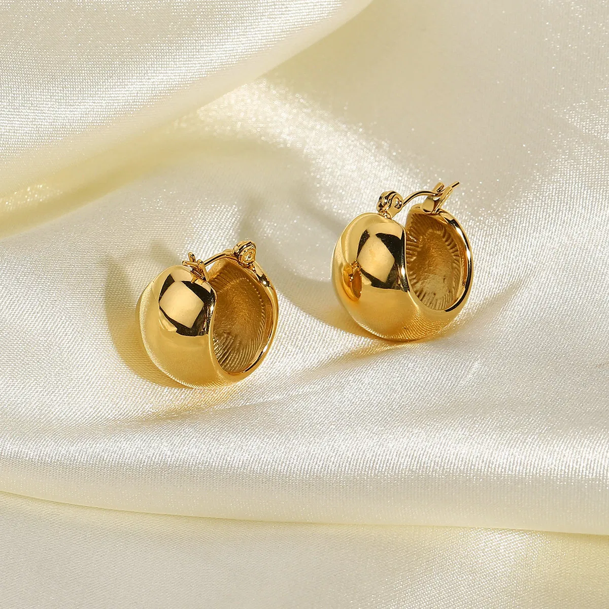 الفولاذ المقاوم للصدأ نسائي Earrings/18K مطلي بالذهب