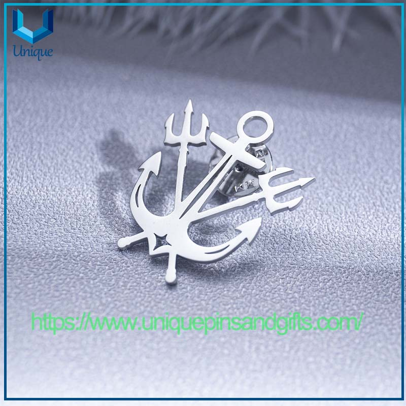 دبوس ثلاثي الشوكات بتصميم رجعي مخصص، دبوس من الفولاذ المقاوم للصدأ للرجال يناسب البدلة أو القبعة أو حقيبة الظهر كإكسسوار