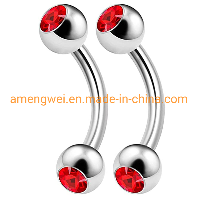 حلقة حواجب من التيتانيوم F136 مع كريستالات 2