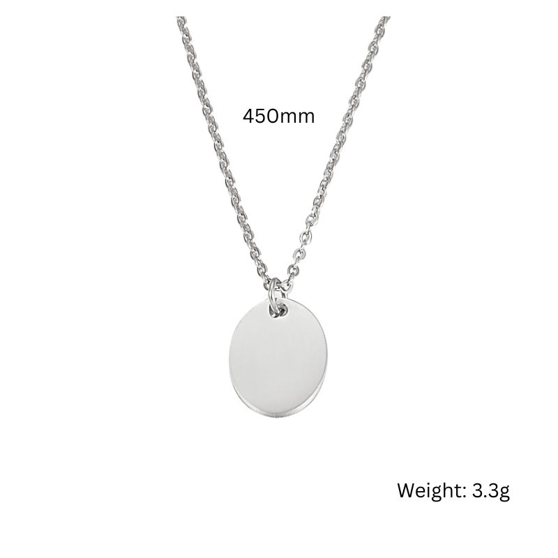 قلادة من الفولاذ المقاوم للصدأ مع لوحة للنساء 3.3G, 450mm