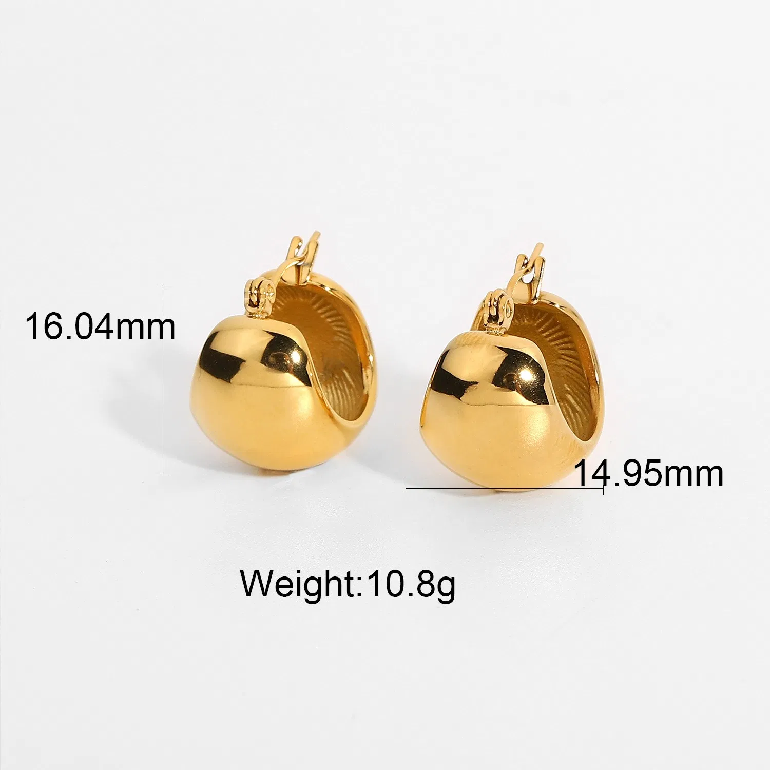 الفولاذ المقاوم للصدأ نسائي Earrings/18K مطلي بالذهب