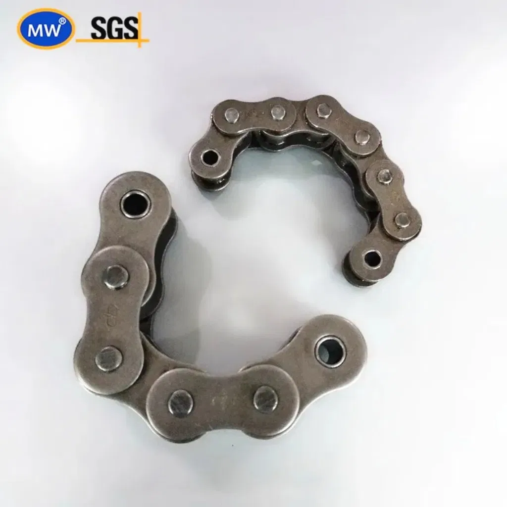 سلسلة ناقل صناعي من الفولاذ الكربوني والفولاذ المقاوم للصدأ ذات الخطوط المزدوجة القياسية ISO ANSI، ذات الخط القصير، للدقة في النقل