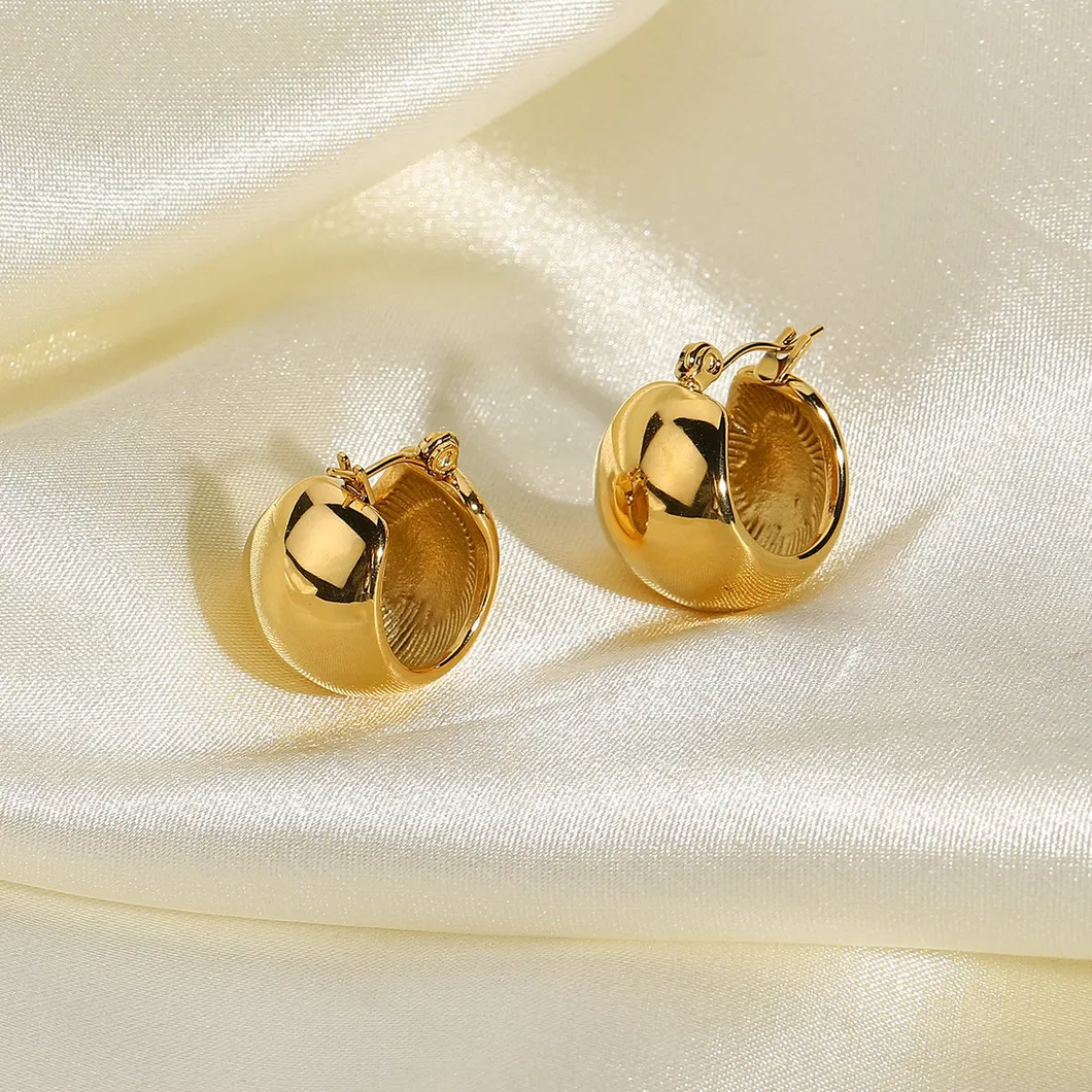 الفولاذ المقاوم للصدأ نسائي Earrings/18K مطلي بالذهب