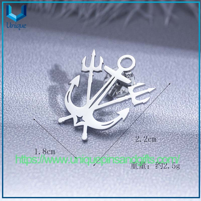 دبوس ثلاثي الشوكات بتصميم رجعي مخصص، دبوس من الفولاذ المقاوم للصدأ للرجال يناسب البدلة أو القبعة أو حقيبة الظهر كإكسسوار