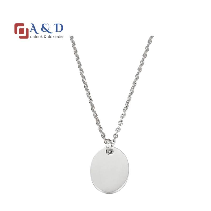 قلادة من الفولاذ المقاوم للصدأ مع لوحة للنساء 3.3G, 450mm