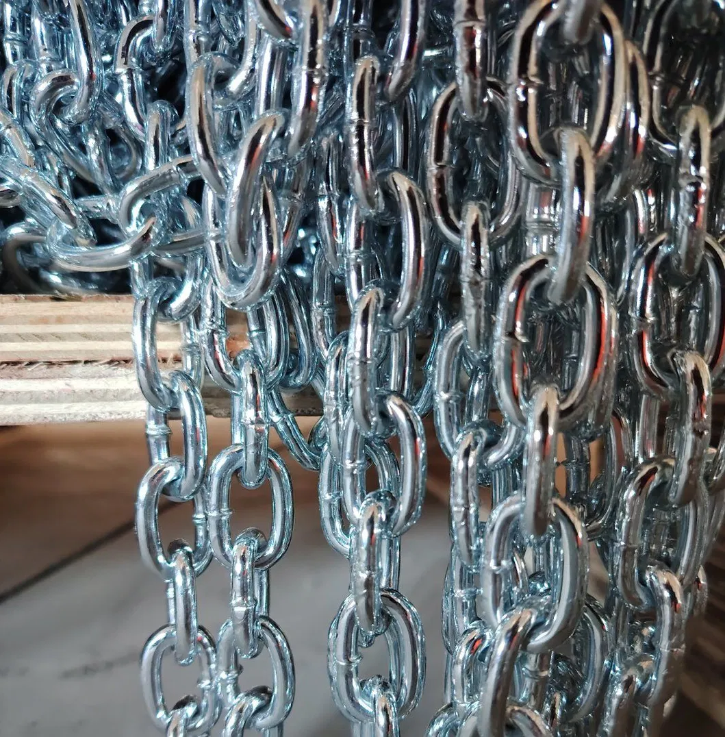 سلسلة حلقات متوسطة ملحومة من الفولاذ المقاوم للصدأ المجلفن G30 DIN764 4mm