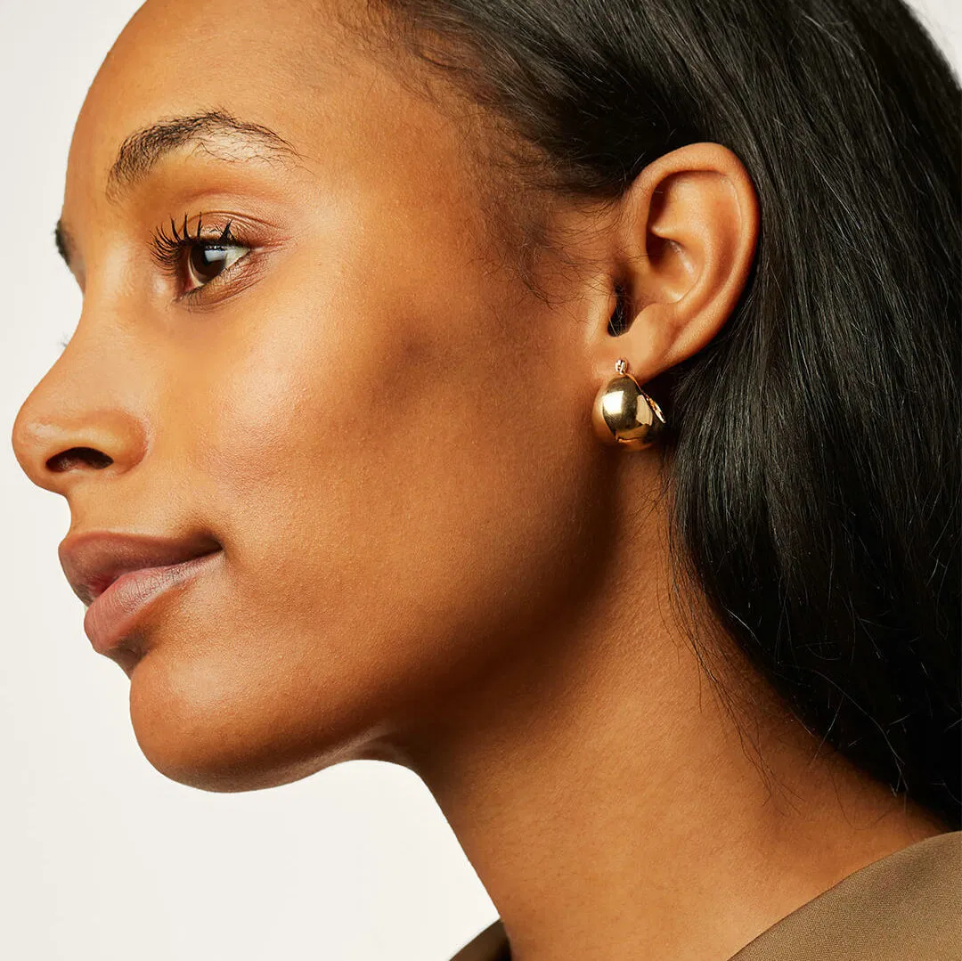 الفولاذ المقاوم للصدأ نسائي Earrings/18K مطلي بالذهب