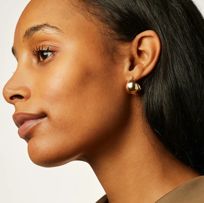 الفولاذ المقاوم للصدأ نسائي Earrings/18K مطلي بالذهب