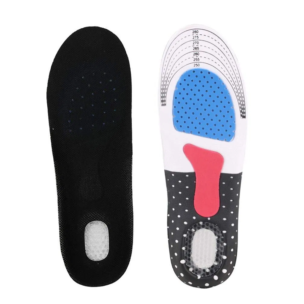 Men's Sports Insole Silicone Latex Cushioned Sports Insole Deodorant Absorbent Breathable Insole