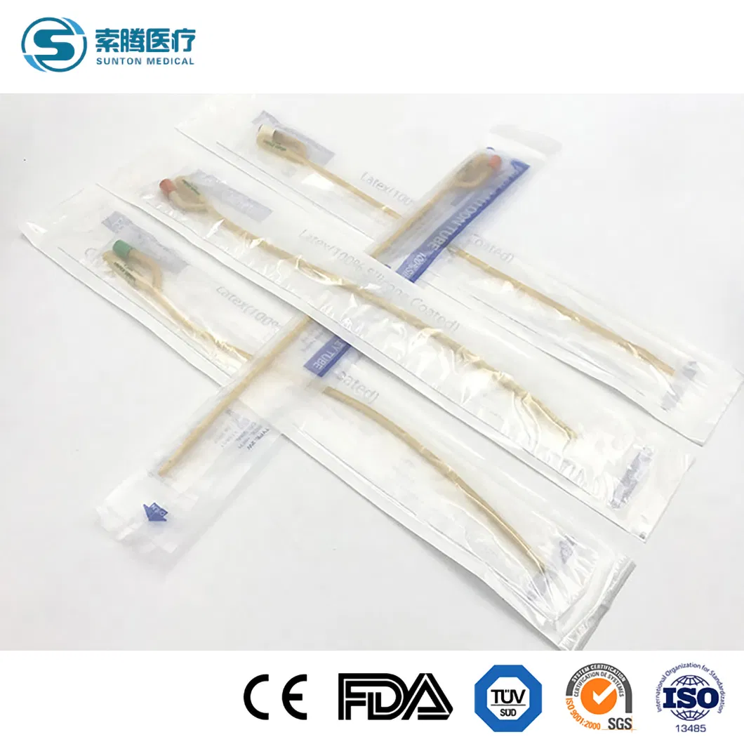 Medical Disposables Fr06-30 Sterile 2/3 Way Latex Silicone Balloon Foley Urinary Drainage Catheter for Adult/Pediatric with CE/ISO Certificate
