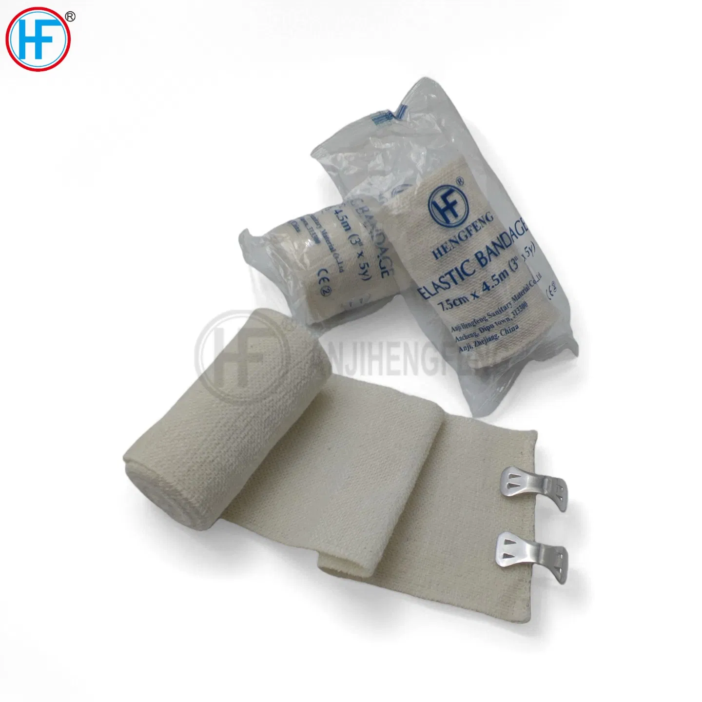 CE Approved Medical Supply Natural (Bleached) Plain Elastic Bandage