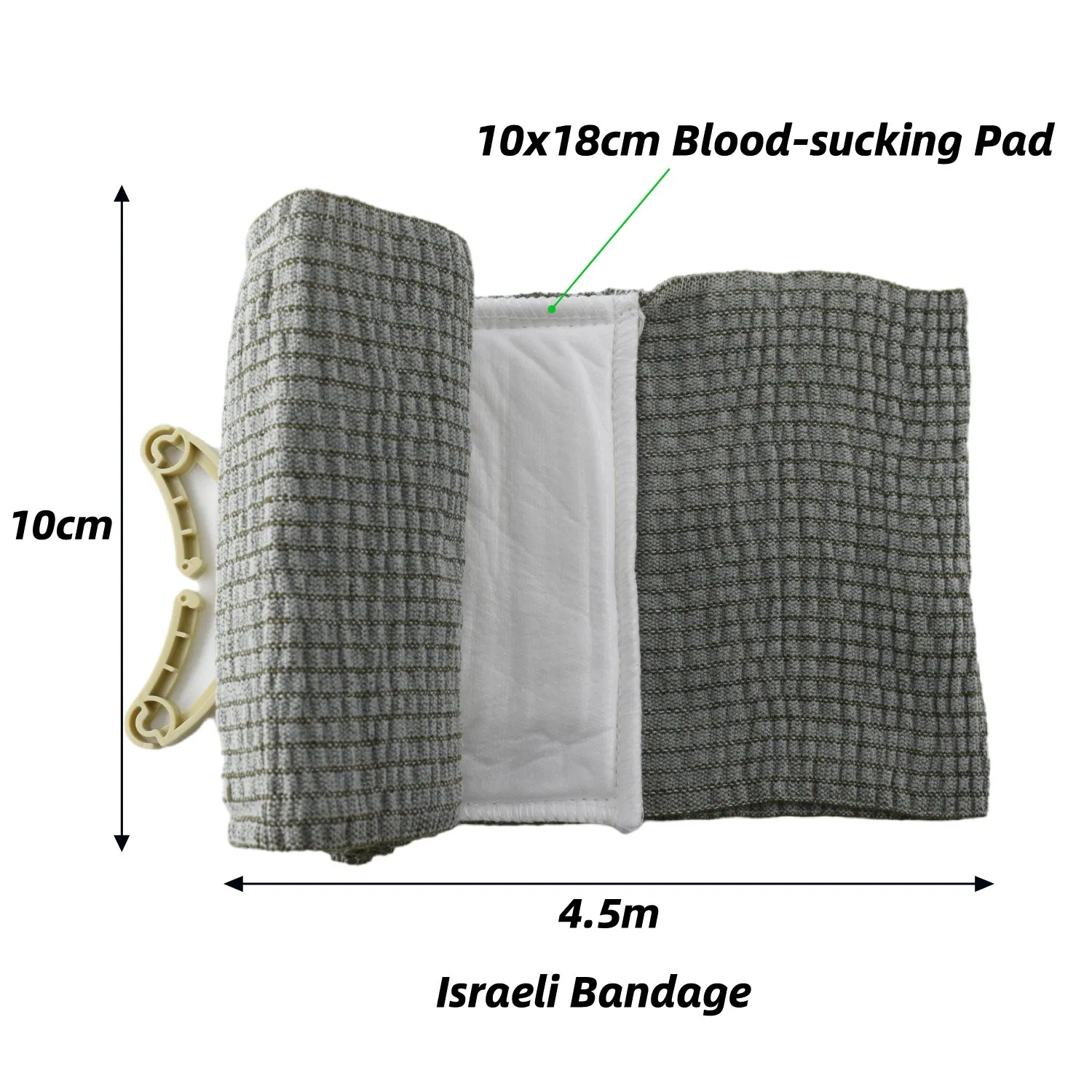 Medical Sterile Hemostatic Pressure First Aid Trauma Dressing High Compression Elastic Emergency Israeli Bandage