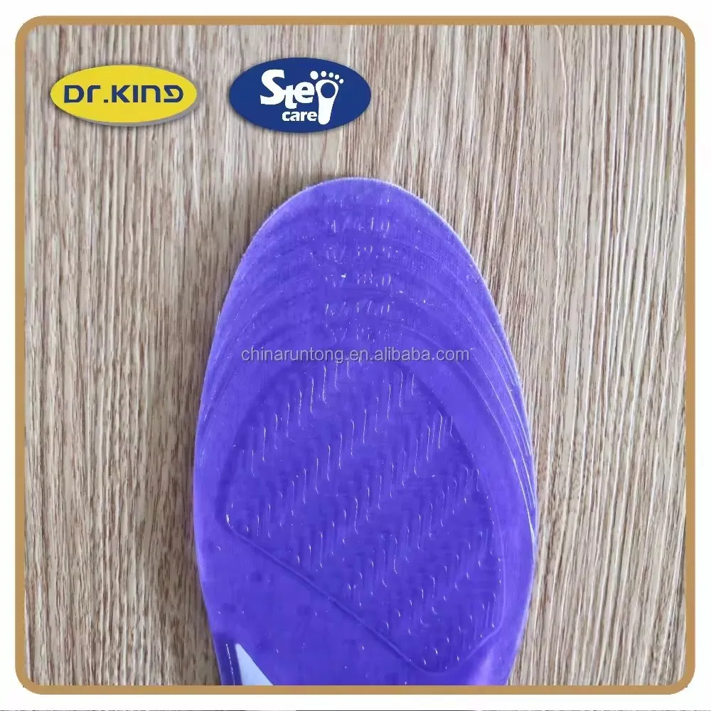 Washable Running Hiking Sports Massaging Silicone Gel Insoles Arch Support Plantar Insoles