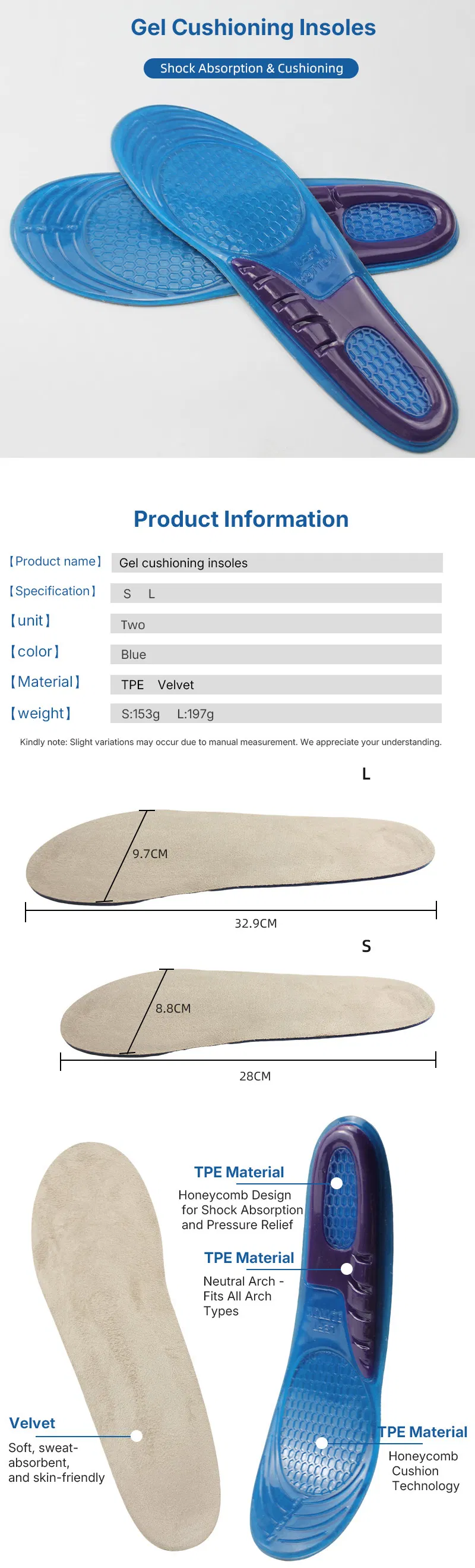 Silicone Sports Gel Massage Insoles