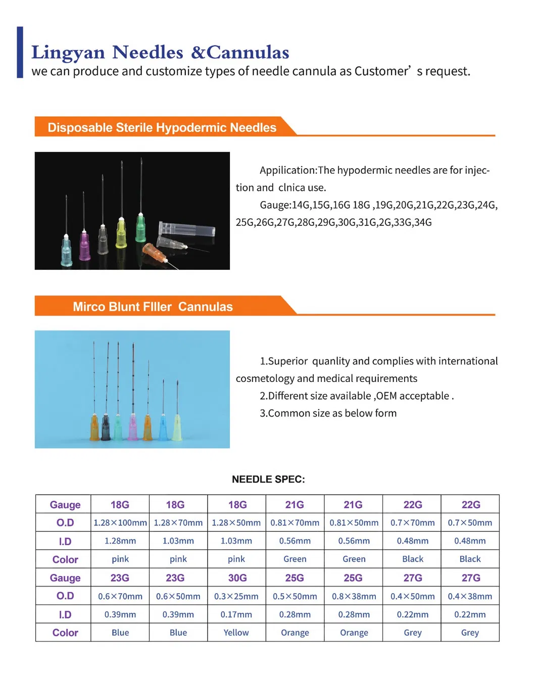 Disposable Mesotherapy Needle