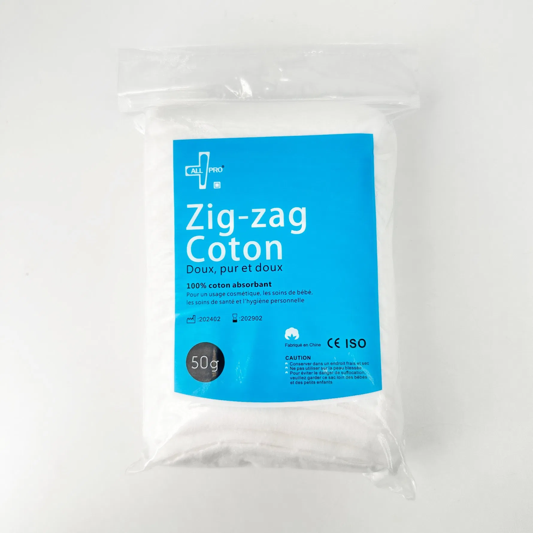 Medical Disposable 50g Zig-Zag Cotton