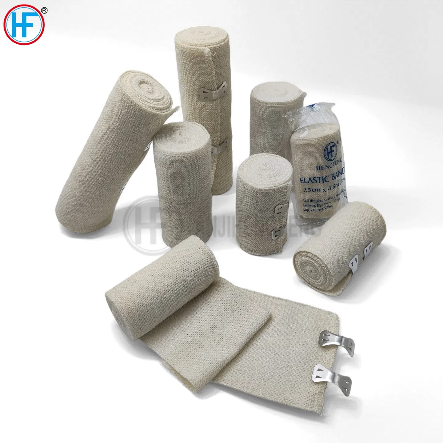 CE Approved Medical Supply Natural (Bleached) Plain Elastic Bandage