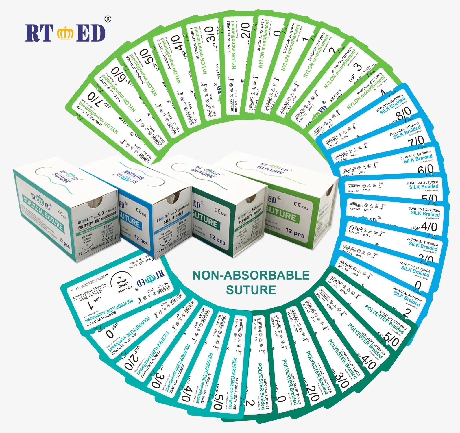 Non-Absorbable Surgical Suture with Needle Silk