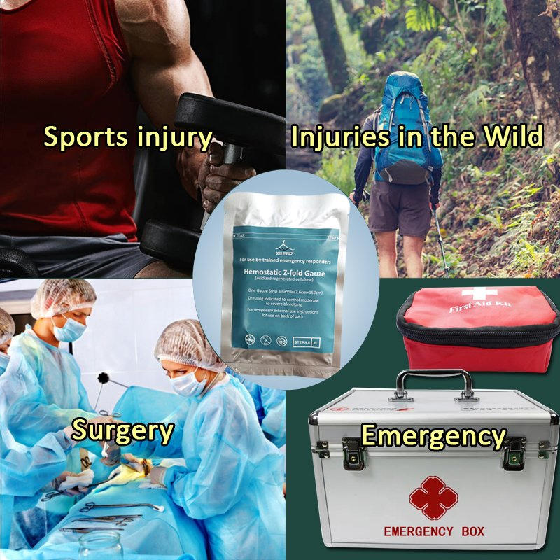 7.6*150cm Oxidized Regenerated Cellulose Gauze Wound Emergency Hemostatic Gauze Dressings