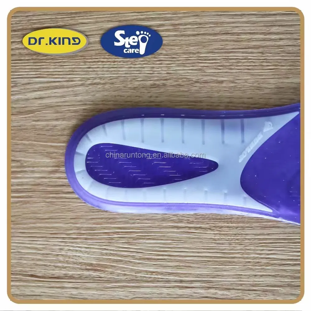 Washable Running Hiking Sports Massaging Silicone Gel Insoles Arch Support Plantar Insoles