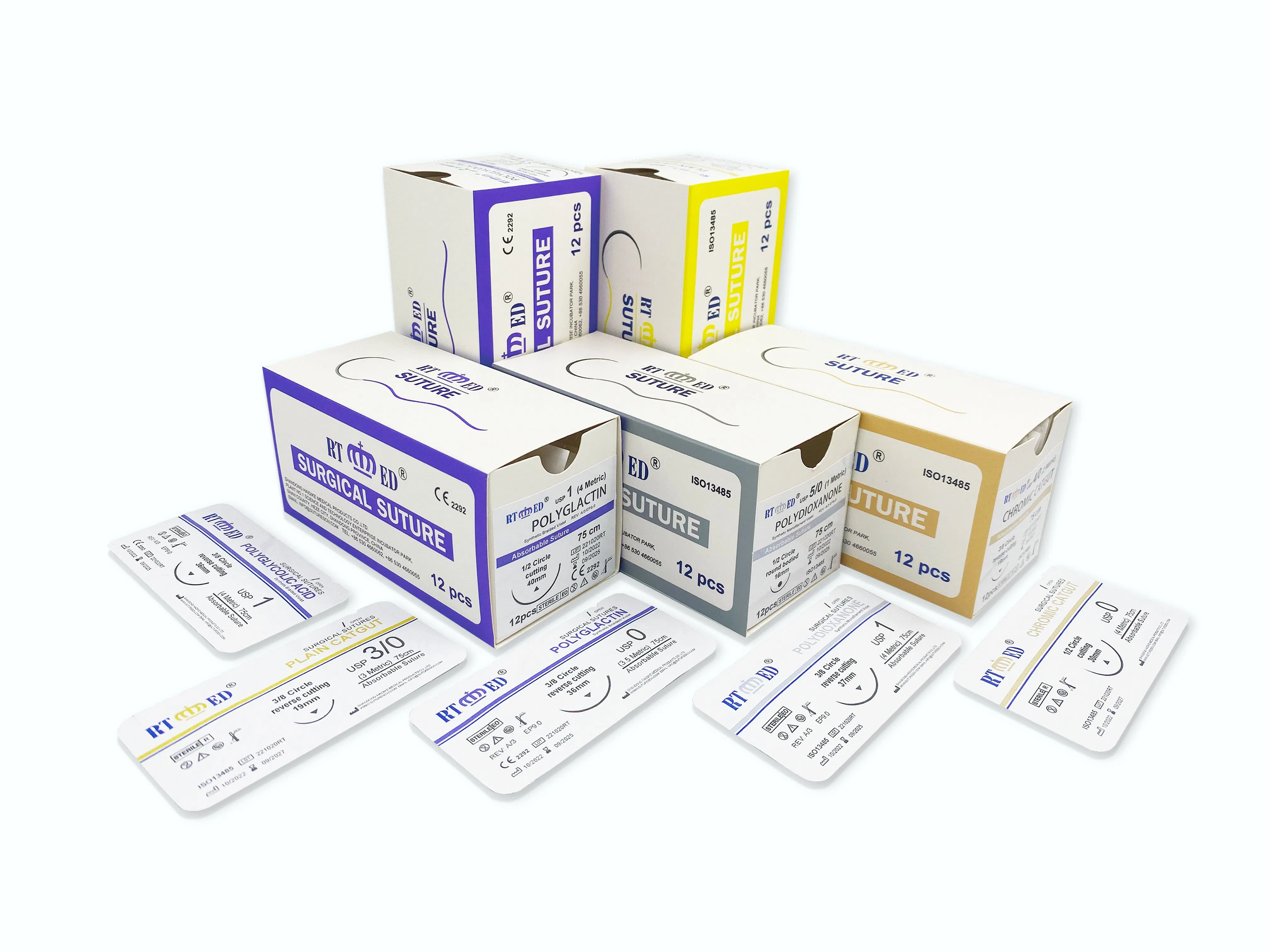 Haidike Factory Medicall Supplier Absorbable PGA/Pgla/Polyglactin910 /Pdo Surgical Suture with Needle