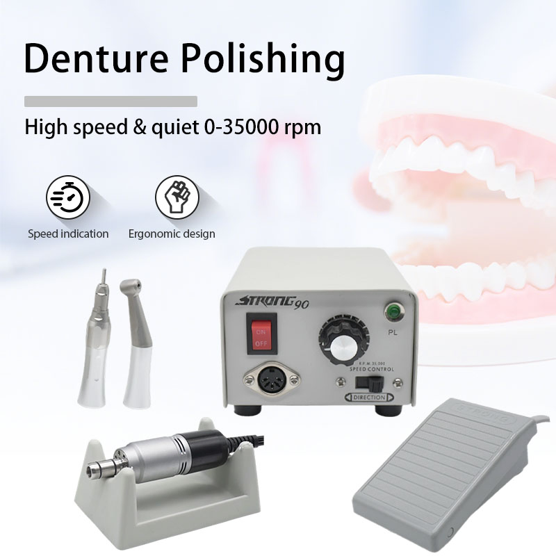 Korea 35000rpm Strong 90 E-Type Contra Angle Handpiece Dental Laboratory Brushed Micromotor