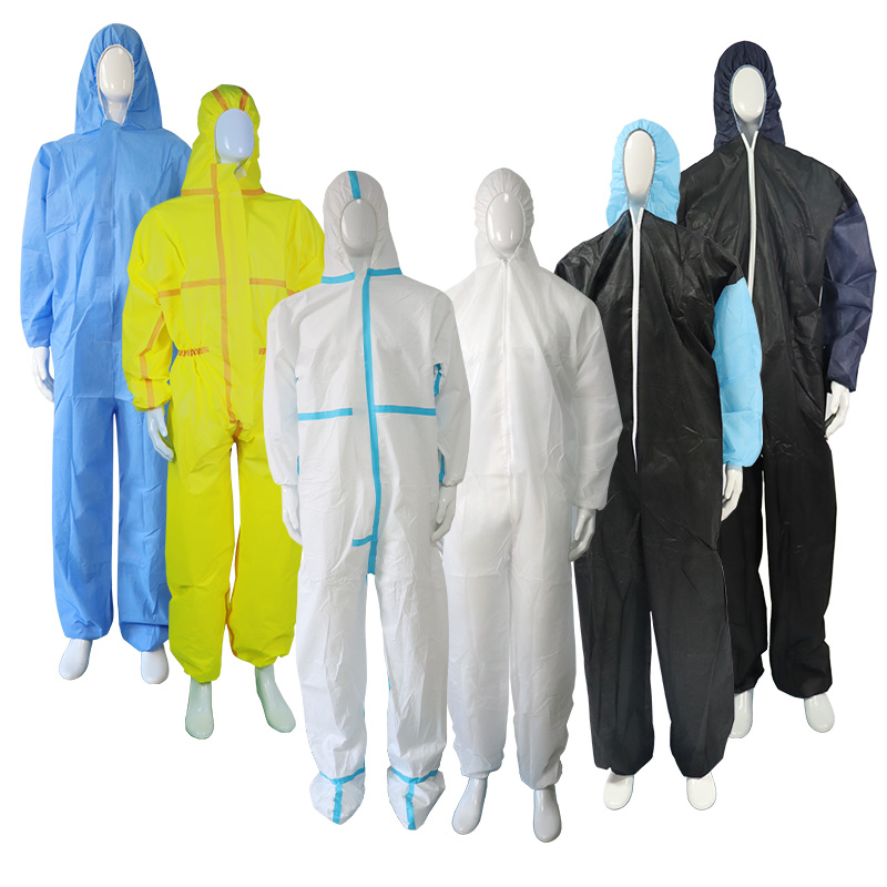 Liquid Resistant Disposable Coverall Industry Safety Clothing Chemical Protective Suit Lab Coat Disposable Medical Examination Gown Scrub Suit