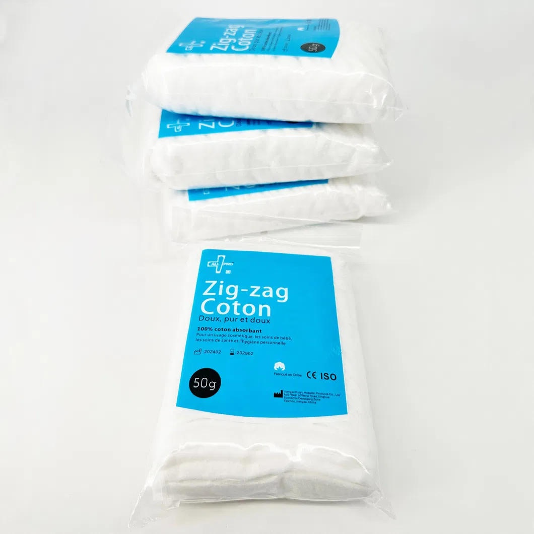 Medical Disposable 50g Zig-Zag Cotton