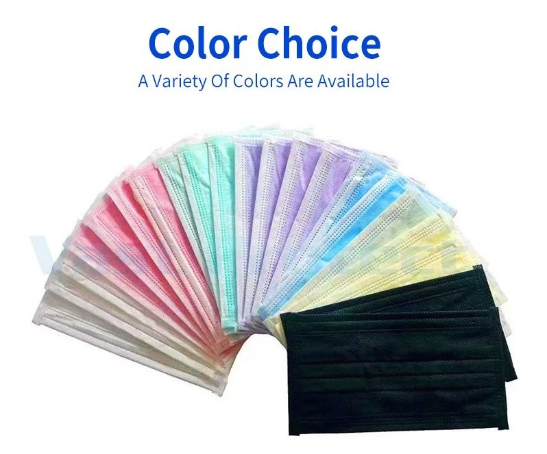 Protective Non-Woven PP Flat 3 Ply Ear-Loop Blue Disposable Dental Surgical Medical Face Mask