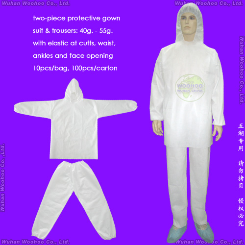 Surgical/Medical/Waterproof/Plastic/PE/Working/Safety/Clothing/SMS Nonwoven Disposable PP Protective Coverall for Hospital/Lab/Food Processing Industry Service