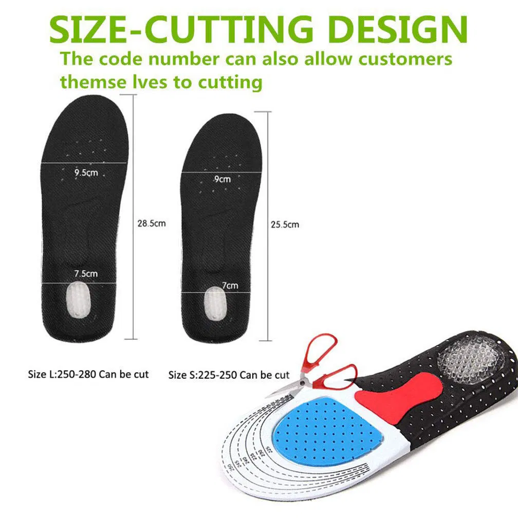 Men's Sports Insole Silicone Latex Cushioned Sports Insole Deodorant Absorbent Breathable Insole