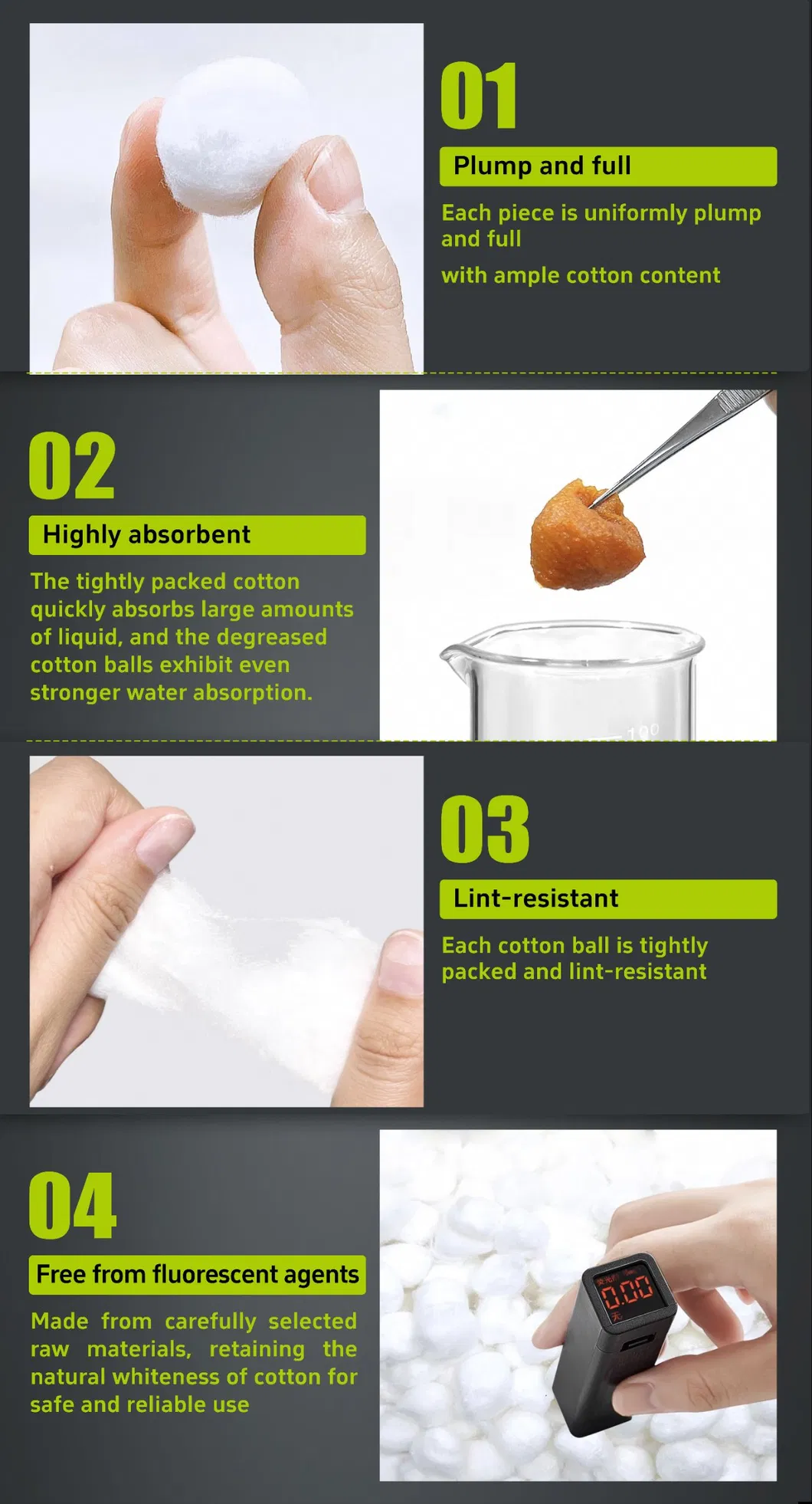 Detailed View Cotton Swab Ball