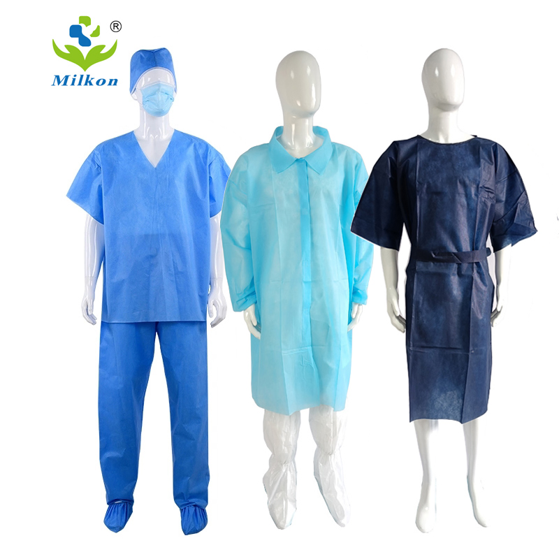 Liquid Resistant Disposable Coverall Industry Safety Clothing Chemical Protective Suit Lab Coat Disposable Medical Examination Gown Scrub Suit